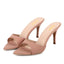 Women's Pointed Toe Stiletto Mule Sandals, Slip On Design, Elegant, Fashion Footwear for Party Evening Casual Occasion Styling, 3.5-Inch Stiletto Heels Peach
