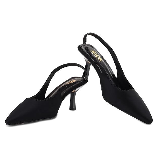 Women's Slingback Kitten Heel Sandals With 3 Inches, Pointed Toe Design, Elegant Footwear, Slip On Style, Formal Occasion Wear