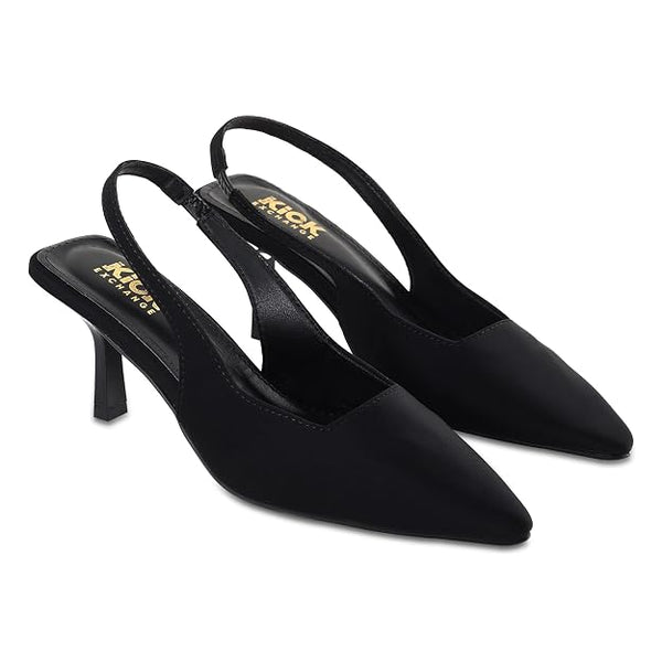 Women's Slingback Kitten Heel Sandals With 3 Inches, Pointed Toe Design, Elegant Footwear, Slip On Style, Formal Occasion Wear