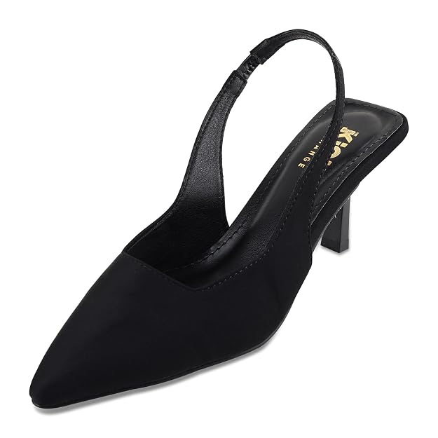 Women's Slingback Kitten Heel Sandals With 3 Inches, Pointed Toe Design, Elegant Footwear, Slip On Style, Formal Occasion Wear