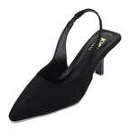 Women's Slingback Kitten Heel Sandals With 3 Inches, Pointed Toe Design, Elegant Footwear, Slip On Style, Formal Occasion Wear