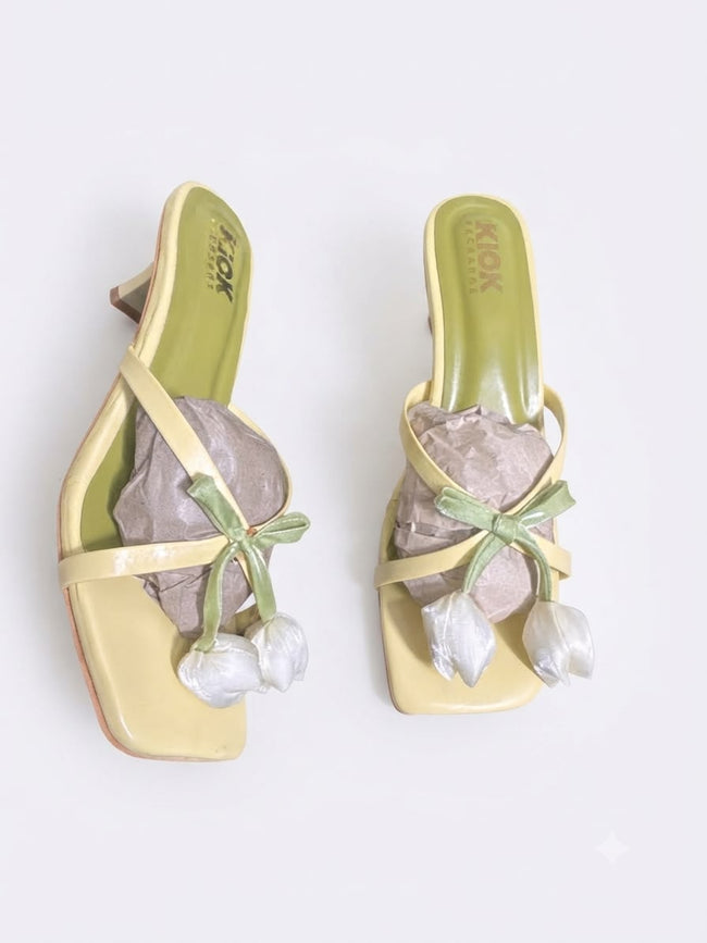 The Kick Exchange Aura Floral Bow Kitten Heels for Women Hover Image