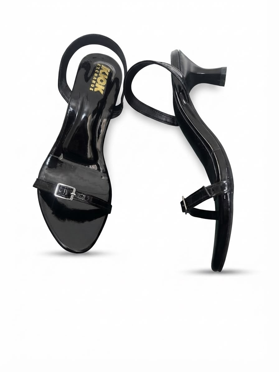 The Kick Exchange Glossy Buckle Strap Kitten Heels for Women