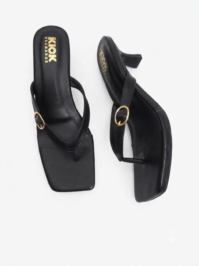 The Kick Exchange Square Toe T-Strap Kitten Heels for Women Hover Image