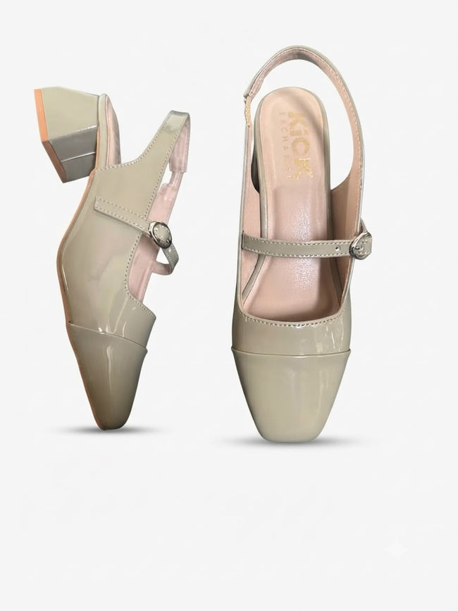 The Kick Exchange Glossy Mary Jane Slingback Block Heels for Women Hover Image