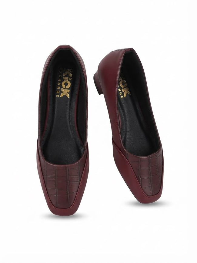 The Kick Exchange Croc-Embossed Block Heel Pumps for Women Hover Image