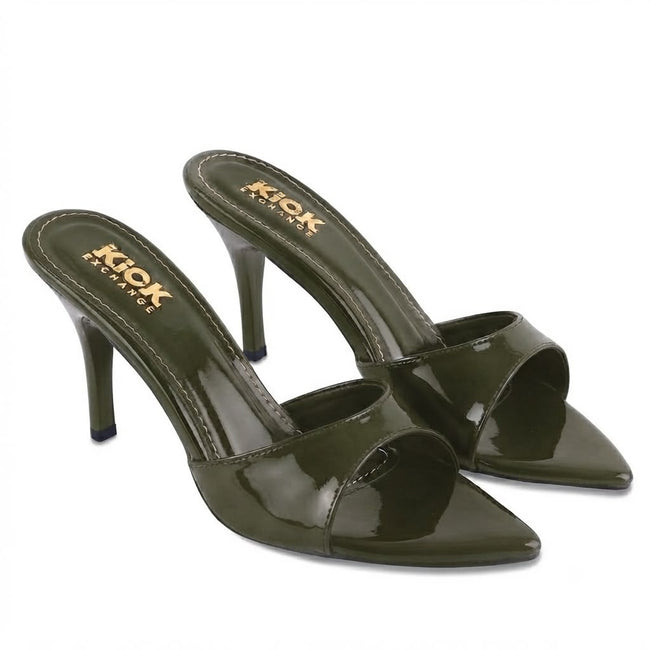 The Kick Exchange Glossy Pointed Toe Stiletto High Heels for Women Hover Image