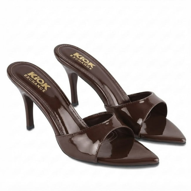 The Kick Exchange Glossy Pointed Toe Stiletto High Heels for Women Hover Image